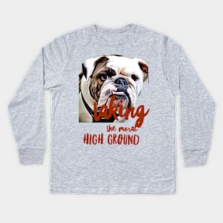 Taking the moral HIGH ground Kids Long Sleeve T-Shirt